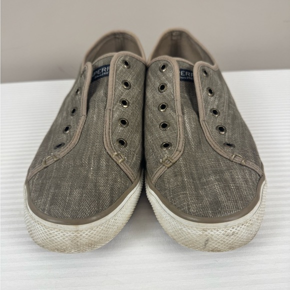 Sperry Lace-Less Seacoast Ripstop Canvas Boat Shoes STS97058 Women US 10M - Picture 10 of 11